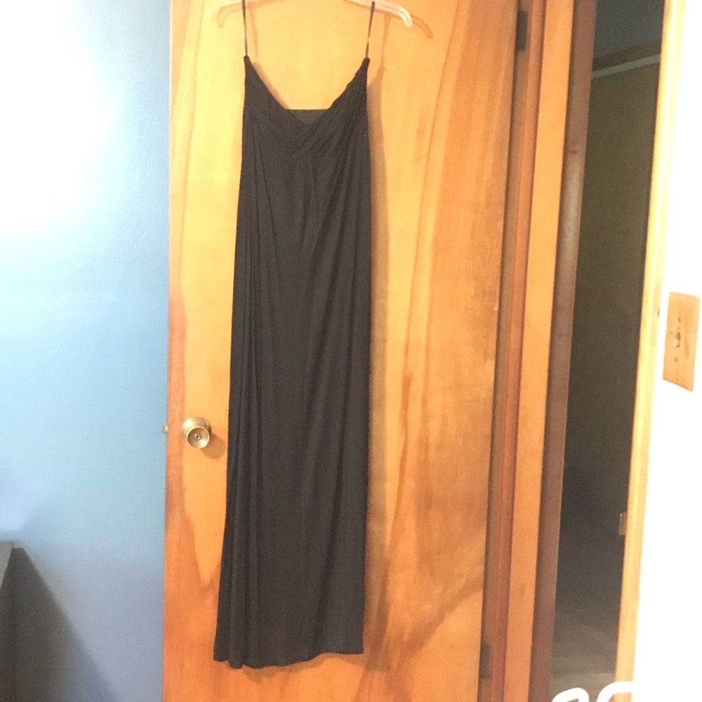 Black strapless maxi dress